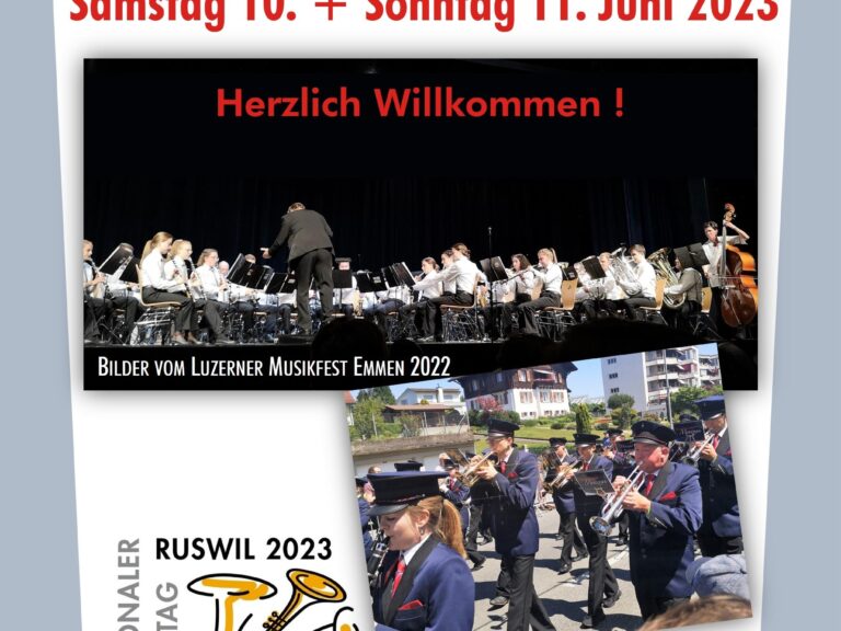 Teilnehmer Musiktag Ruswil 2023 Programm Musiktag vom 10. / 11. Juni 2023 sowie Teilnehmer Musiktag Ruswil 2023
