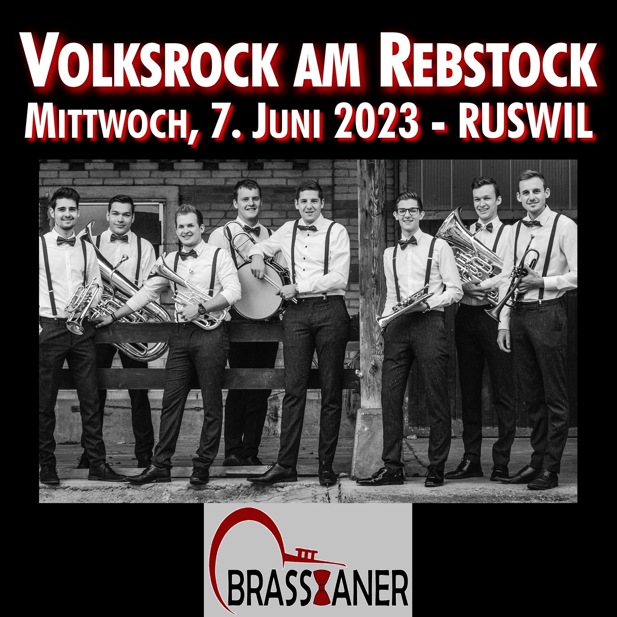 Brassianer aus dem Michelsamt treten am Volksrock am Rebstock in Ruswil auf
