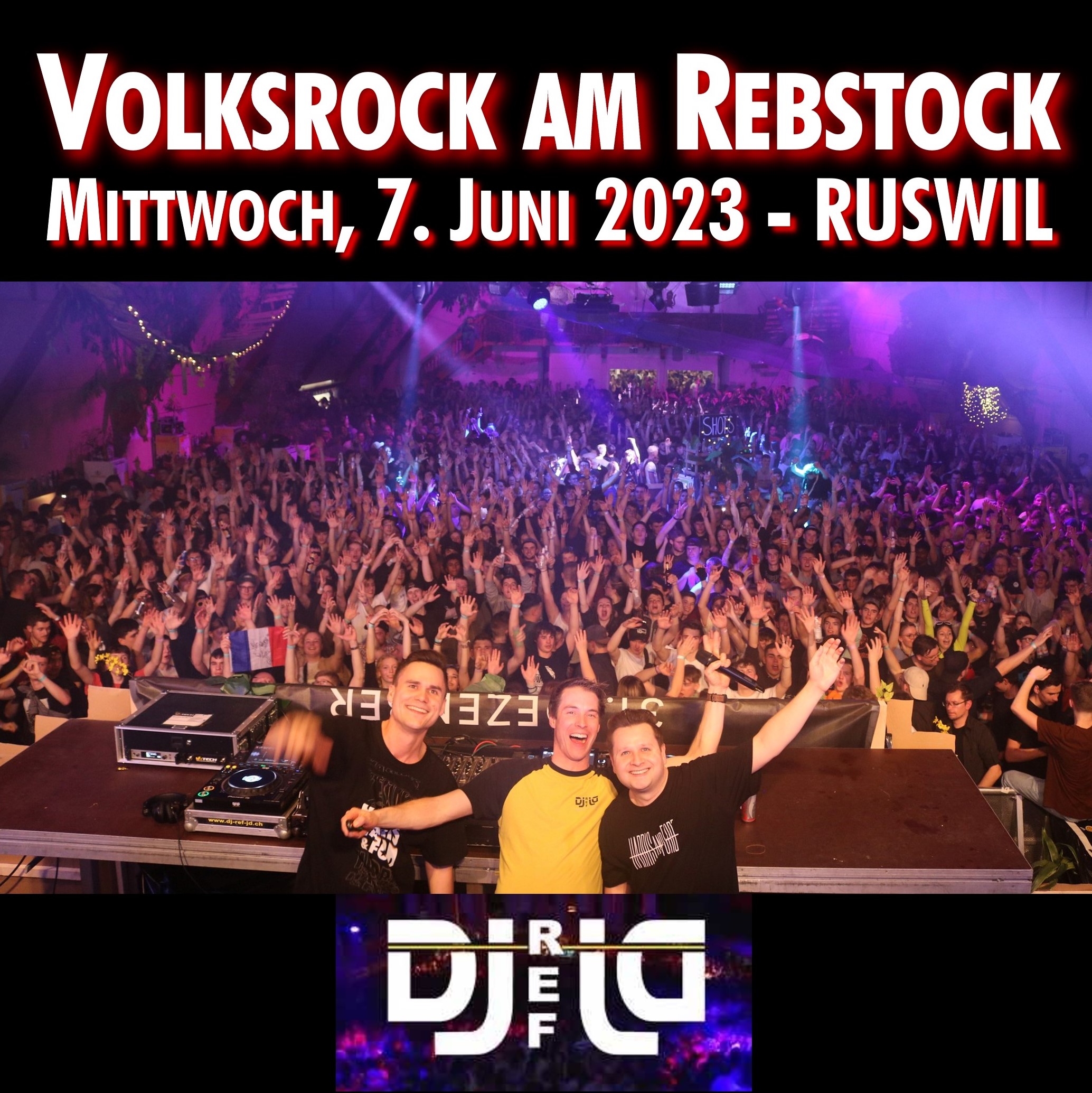 Raphael Kämpfer alias DJ-REF-JD macht den Abschluss am Volksrock am Rebstock in Ruswil