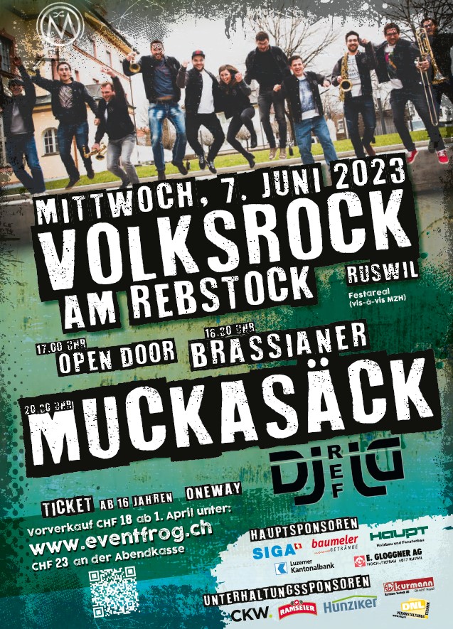 Party Volksrock am Rebstock im Festprogramm des Musiktag Ruswil 2023 ist ein Teil des Festprogramms