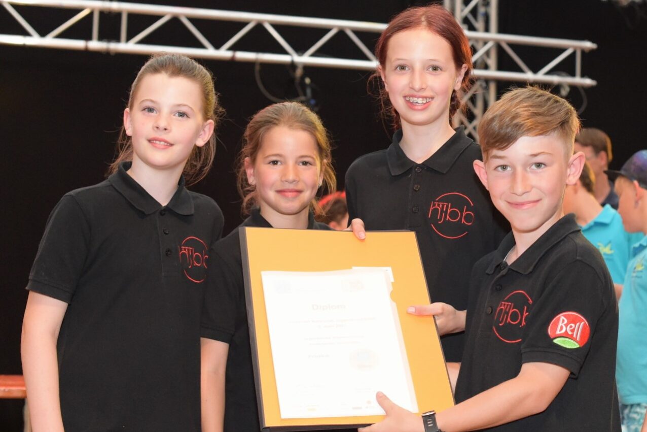 Stolze junge Musikantinnen und Musikant Rangverkündigung Luzerner Jugendmusikfest vom 3. Juni 2023 - Musiktag Ruswil